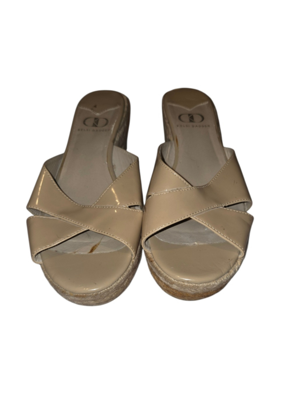 Women's Kelsi Dagger Bianca Wedge Sandals Size 9.5 Beige Tan